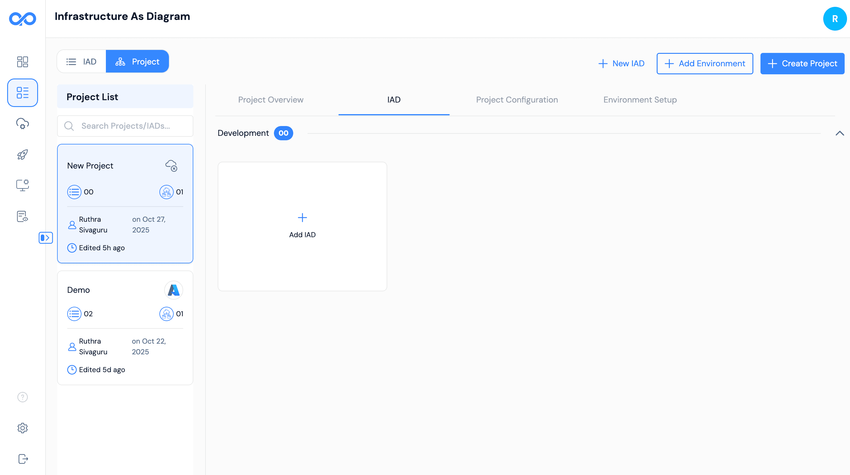 Successfully created project displayed in the projects dashboard with creation confirmation